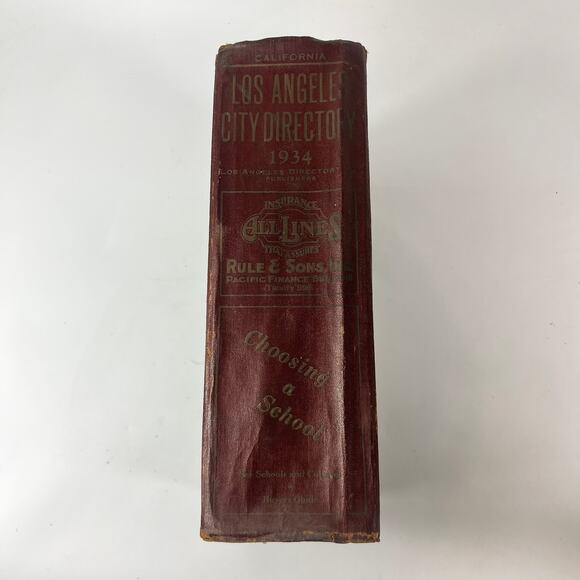 1934 Los Angeles CA City Directory POOR Ancestry Genealogy Antique Vtg Reference - Picture 2 of 15